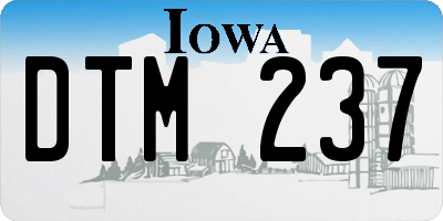 IA license plate DTM237