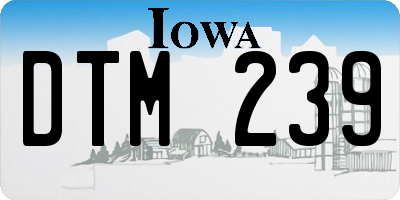 IA license plate DTM239