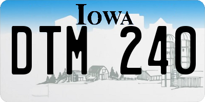 IA license plate DTM240