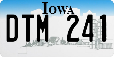 IA license plate DTM241