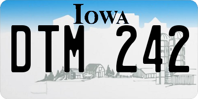 IA license plate DTM242