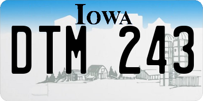 IA license plate DTM243