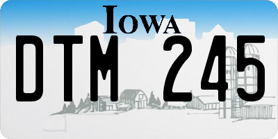 IA license plate DTM245