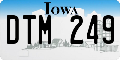 IA license plate DTM249