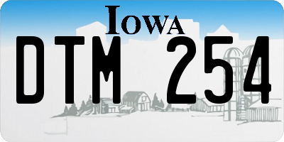 IA license plate DTM254