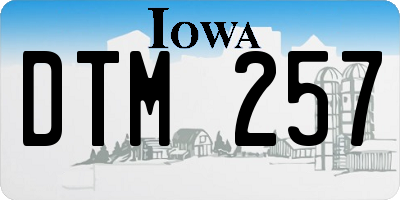 IA license plate DTM257