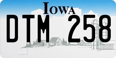 IA license plate DTM258