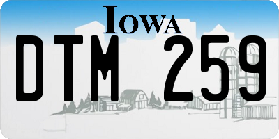 IA license plate DTM259