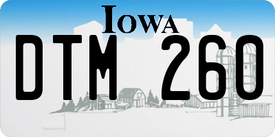 IA license plate DTM260