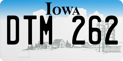 IA license plate DTM262