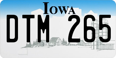 IA license plate DTM265