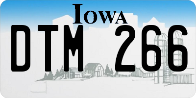 IA license plate DTM266