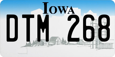IA license plate DTM268