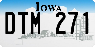 IA license plate DTM271