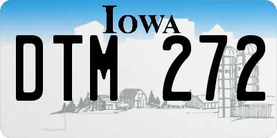 IA license plate DTM272