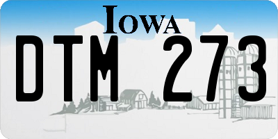 IA license plate DTM273