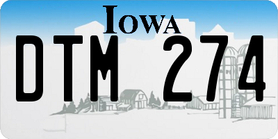 IA license plate DTM274
