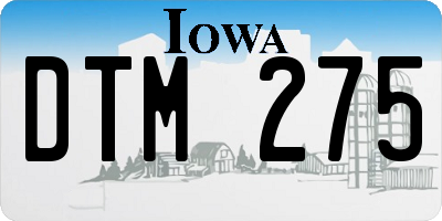 IA license plate DTM275