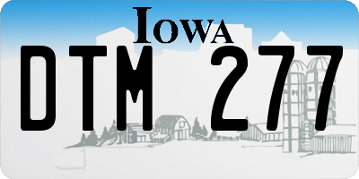 IA license plate DTM277