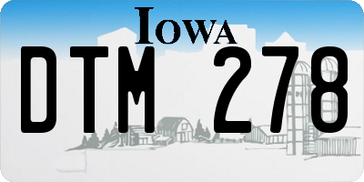 IA license plate DTM278
