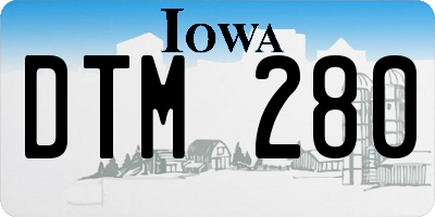 IA license plate DTM280