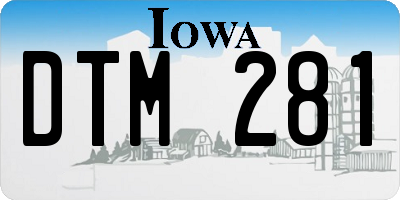 IA license plate DTM281
