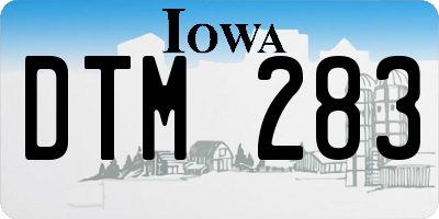 IA license plate DTM283