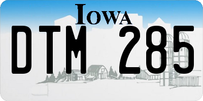 IA license plate DTM285