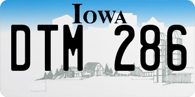 IA license plate DTM286