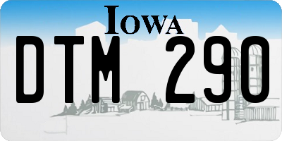 IA license plate DTM290