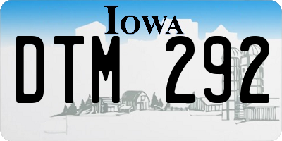 IA license plate DTM292