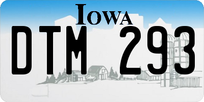 IA license plate DTM293