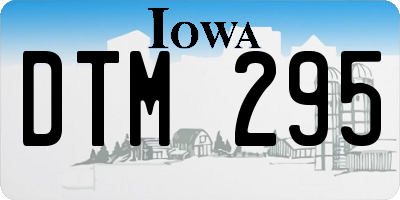 IA license plate DTM295