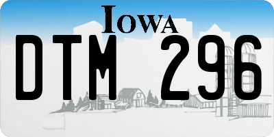 IA license plate DTM296