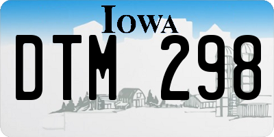 IA license plate DTM298