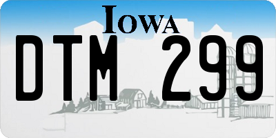 IA license plate DTM299