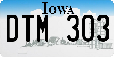 IA license plate DTM303