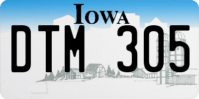 IA license plate DTM305