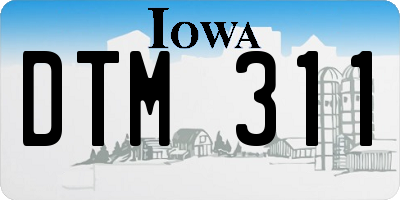 IA license plate DTM311