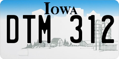 IA license plate DTM312