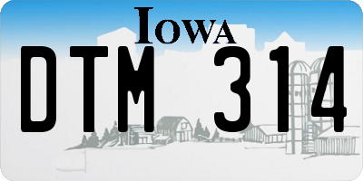IA license plate DTM314
