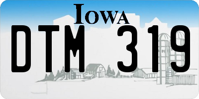 IA license plate DTM319