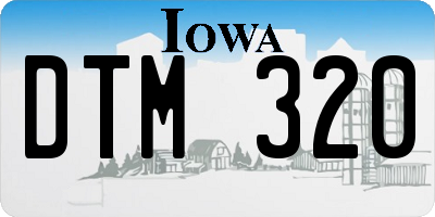 IA license plate DTM320