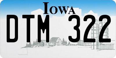 IA license plate DTM322