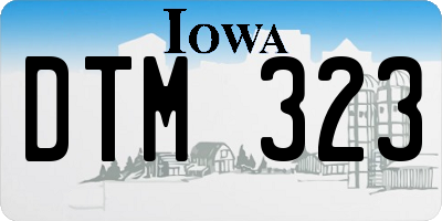 IA license plate DTM323