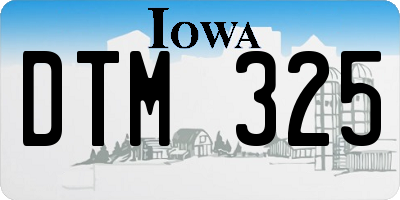 IA license plate DTM325