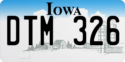 IA license plate DTM326
