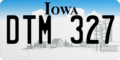 IA license plate DTM327
