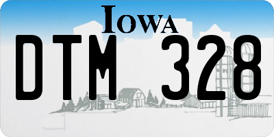 IA license plate DTM328