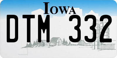 IA license plate DTM332